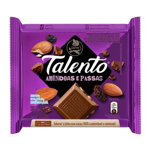 Chocolate Garoto Talento Amêndoas com Passas 85g