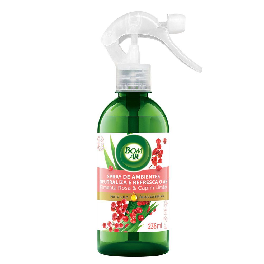 Neutralizador de Odores Spray Pimenta-Rosa & Capim-Limão Bom Ar Frasco 236ml