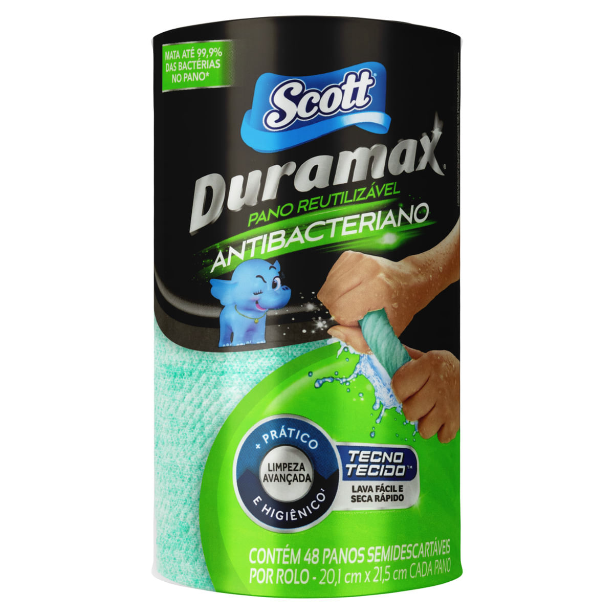 Pano Reutilizável em Rolo Verde Scott Duramax 48 Unidades