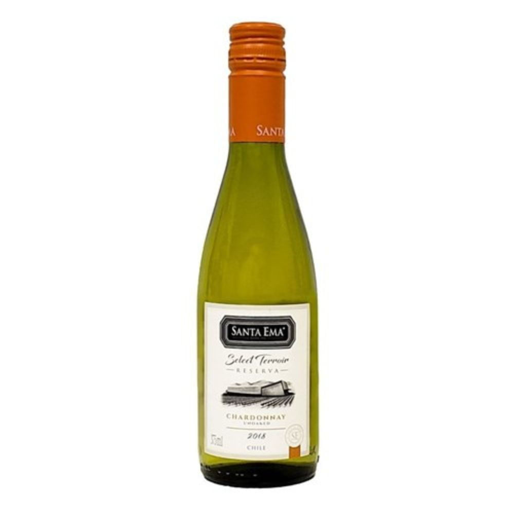 Meia Garrafa Vinho Chileno Santa Ema Select Terroir Reserva Chardonnay Garrafa 375ml