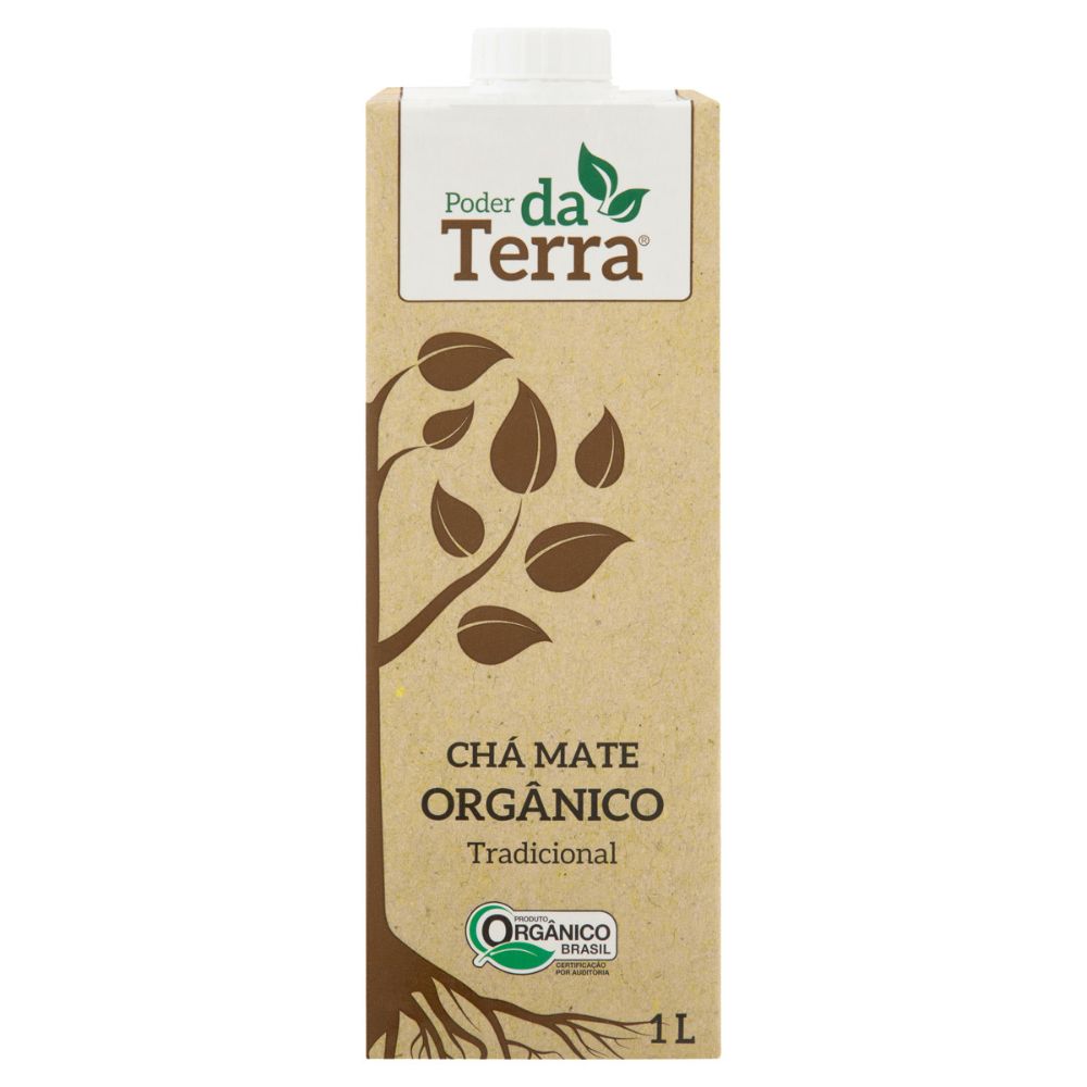 Chá Mate Orgânico Tradicional Poder da Terra Caixa 1l