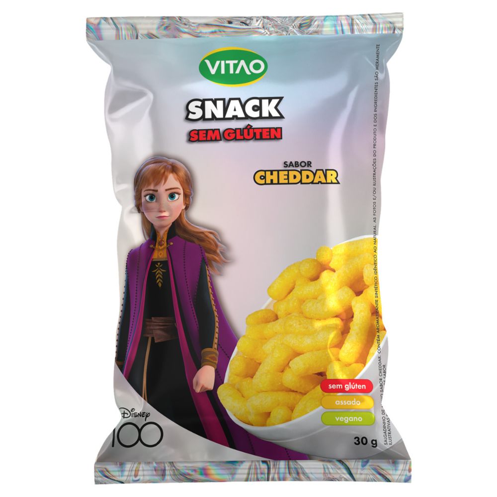 Snack Cheddar Frozen Vitao Pacote 30g Edição Especial Disney 100