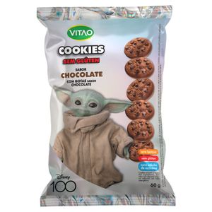 Biscoito Cookie Vegano Chocolate com Gotas de Chocolate sem Glúten Star Wars Vitao Pacote 60g Edição Especial Disney 100