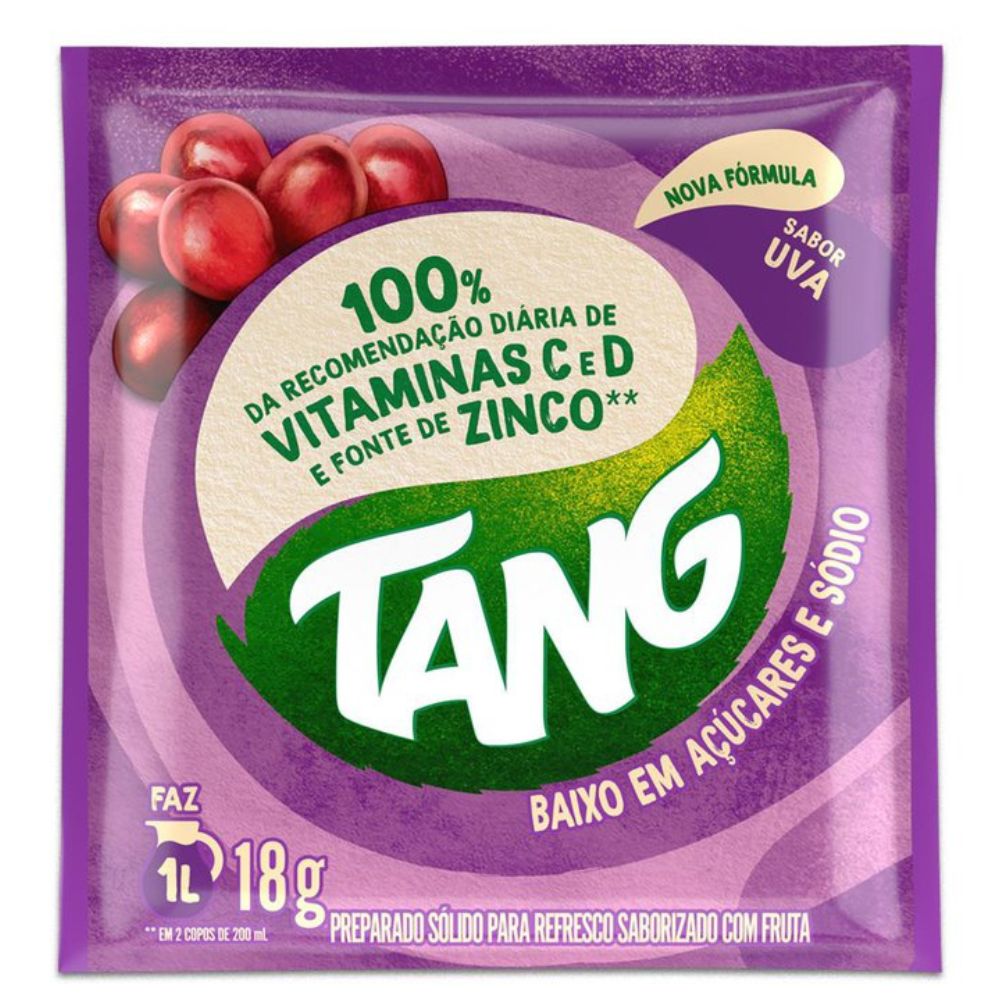 Refresco em Pó Uva Tang Pacote 18g