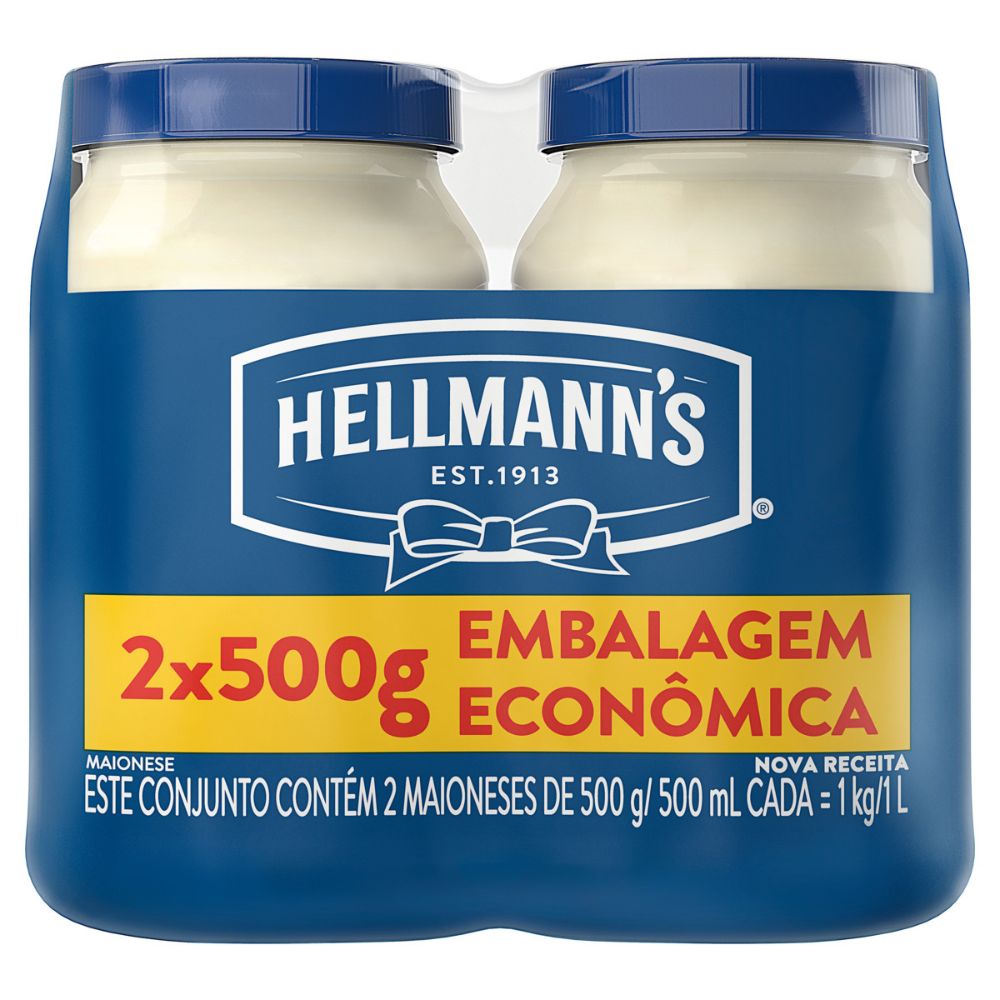 Pack Maionese Hellmann's Pote 1kg 2 Unidades Embalagem Econômica