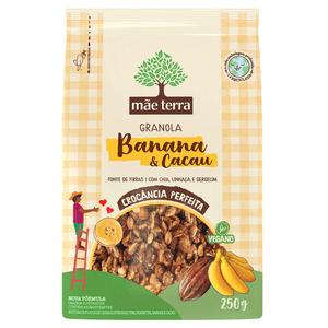 Granola Integral Banana & Cacau Mãe Terra Pacote 250g