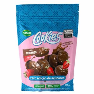 Cookies Zero Morango Cobertura Chocolate Vitao Pacote 120g