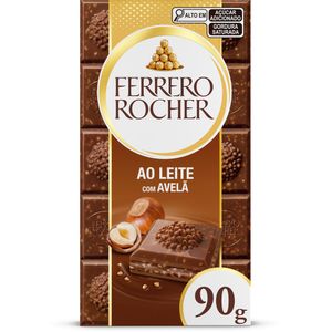 Ferrero Rocher Tablete ao Leite com Avelã 1 Unidade 90g