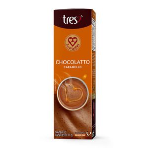 Chocolate Quente em Cápsula Chocolatto Caramello Tres Caixa 110g 10 Unidades