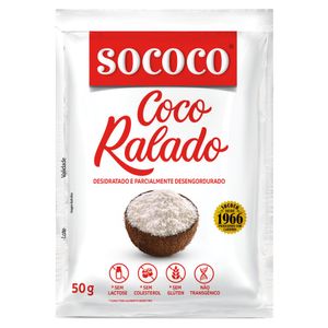 Coco Ralado Desidratado Sococo Pacote 50g