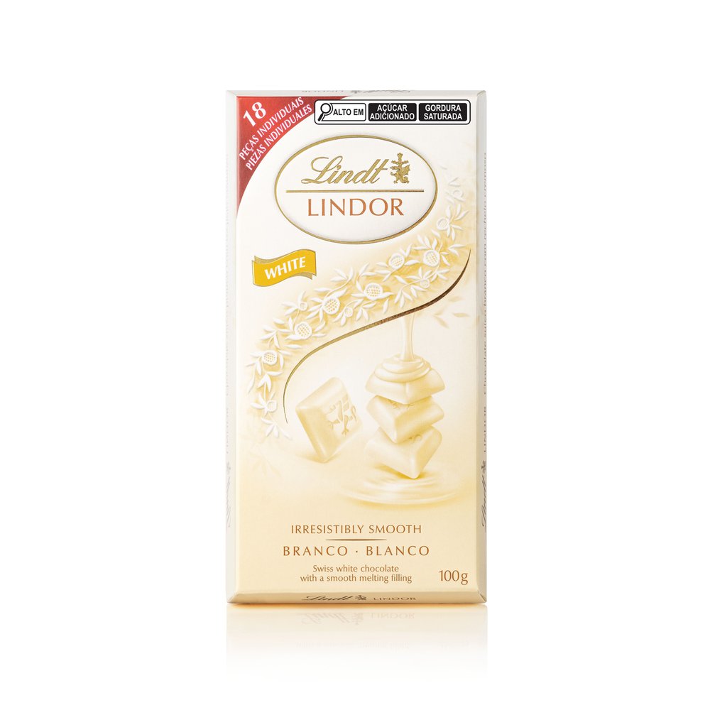 Chocolate Lindt Lindor Singles Branco 100g Com 18 unidades