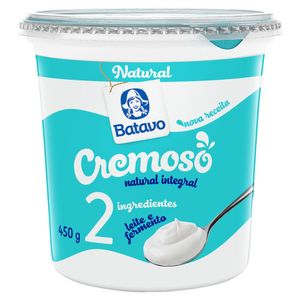 Iogurte Integral Cremoso Natural Batavo Pote 450g