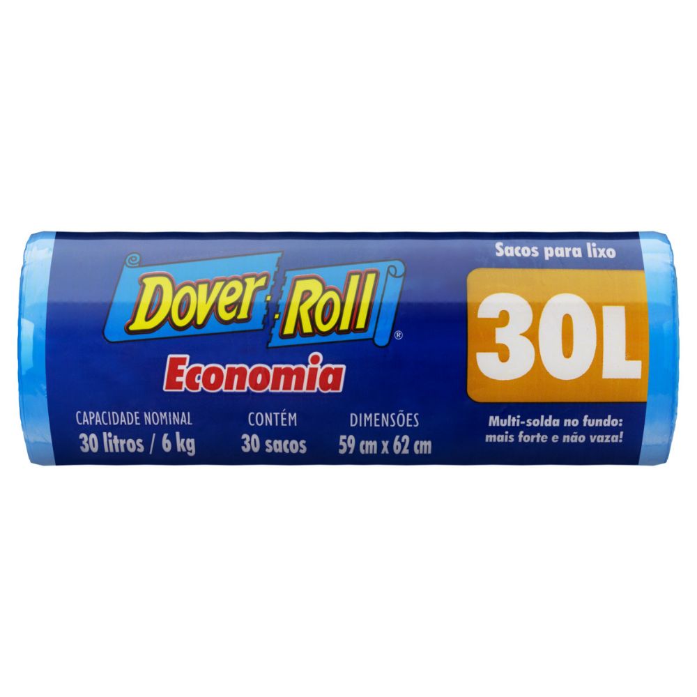 Saco para Lixo 30l Dover Roll Economia 30 Unidades