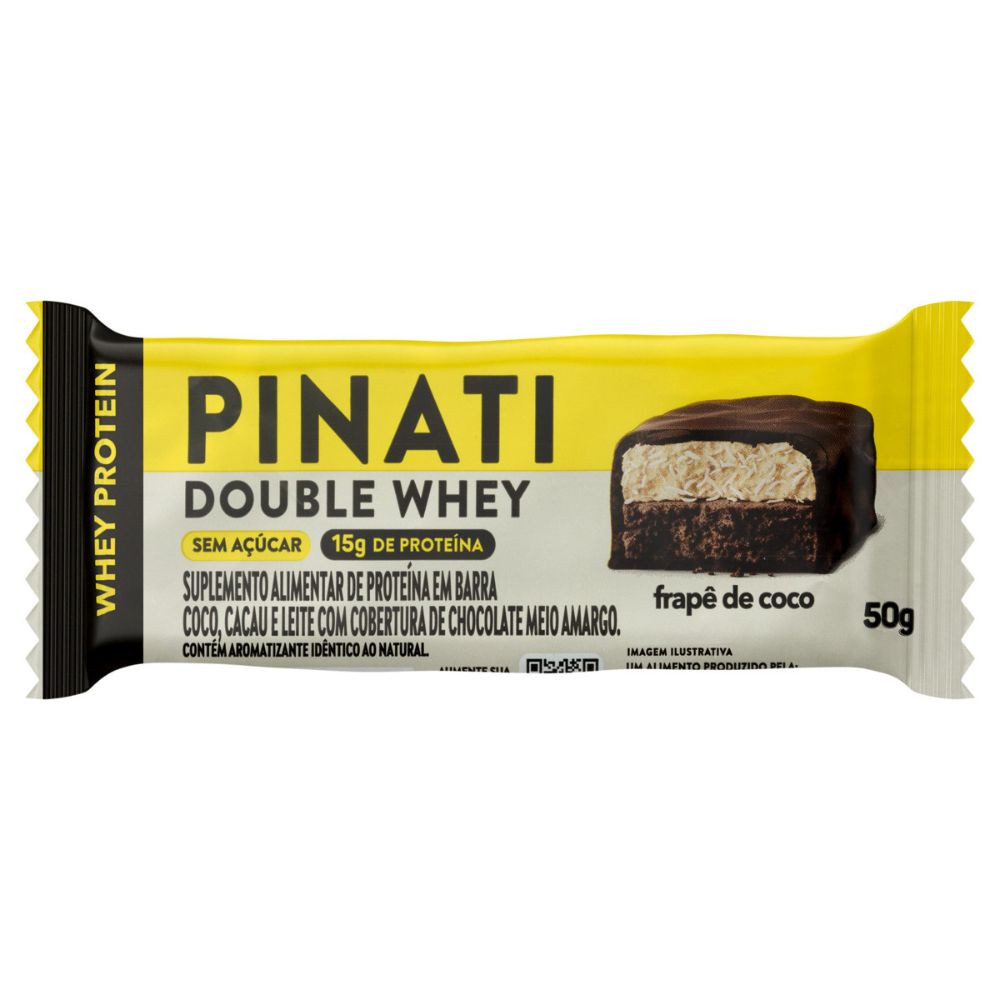 Barra de Proteína Frapê de Coco Zero Açúcar Chocolate Pinati 50g