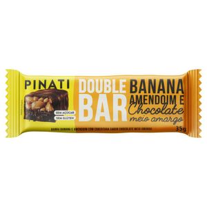 Barra Nuts Banana e Amendoim Chocolate Meio Amargo Zero Açúcar Pinati 35g