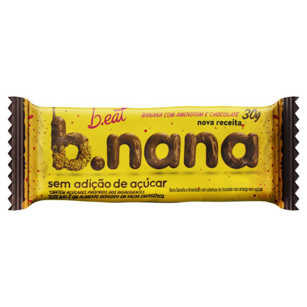 Barra de Banana com Amendoim e Chocolate B.eat Zero Adição de Açúcar 30g