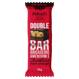 Barra Double Bar Brigadeiro e Amendoim Zero Açúcar Pinati 35g