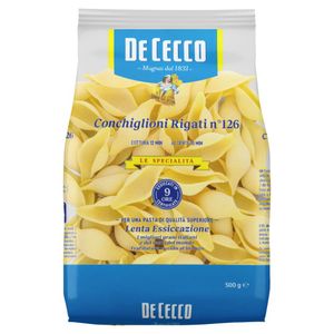 Macarrão de Sêmola de Trigo Durum Conchiglioni Rigati 126 De Cecco Pacote 500g