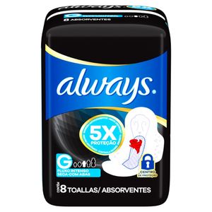 Absorvente com Abas Seca Always G Pacote 8 Unidades