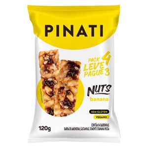 Barra Pinati Nuts Banana Sem Glúten L4P3 120g