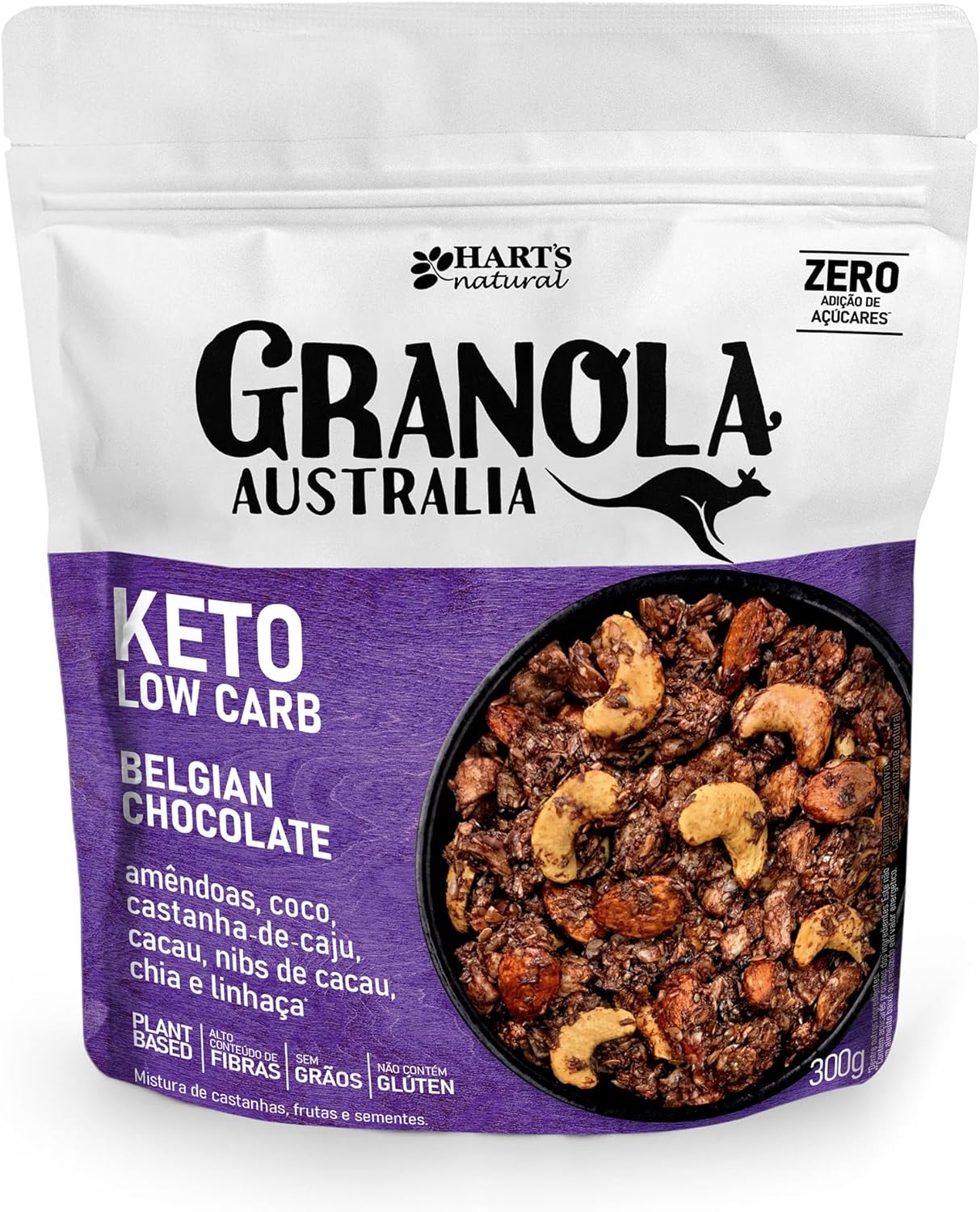 Hart's Natural Granola Australia Keto Low Carb Belgian Chocolate 300g