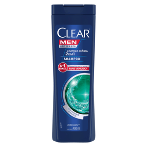 Shampoo Anticaspa Clear Men Limpeza Diária 2 em 1 400 ml