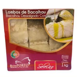 Lombo de Bacalhau Bom Porto Seleção Dessalgo Congelado 1kg