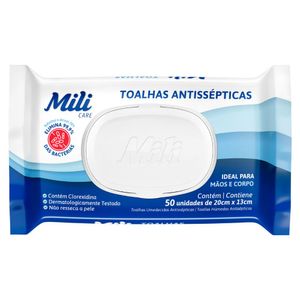 Toalhas Mili Antissépticas com 50 Unidades