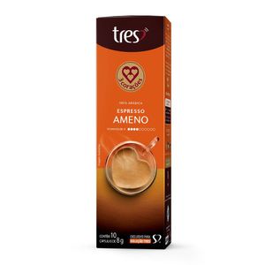 Café em Cápsula Torrado e Moído Espresso Ameno Tres Caixa 80g 10 Unidades