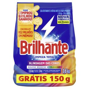 Lava-Roupas Pó Roupas Brancas e Coloridas Brilhante Limpeza Total Pacote 1,6kg Grátis 150g