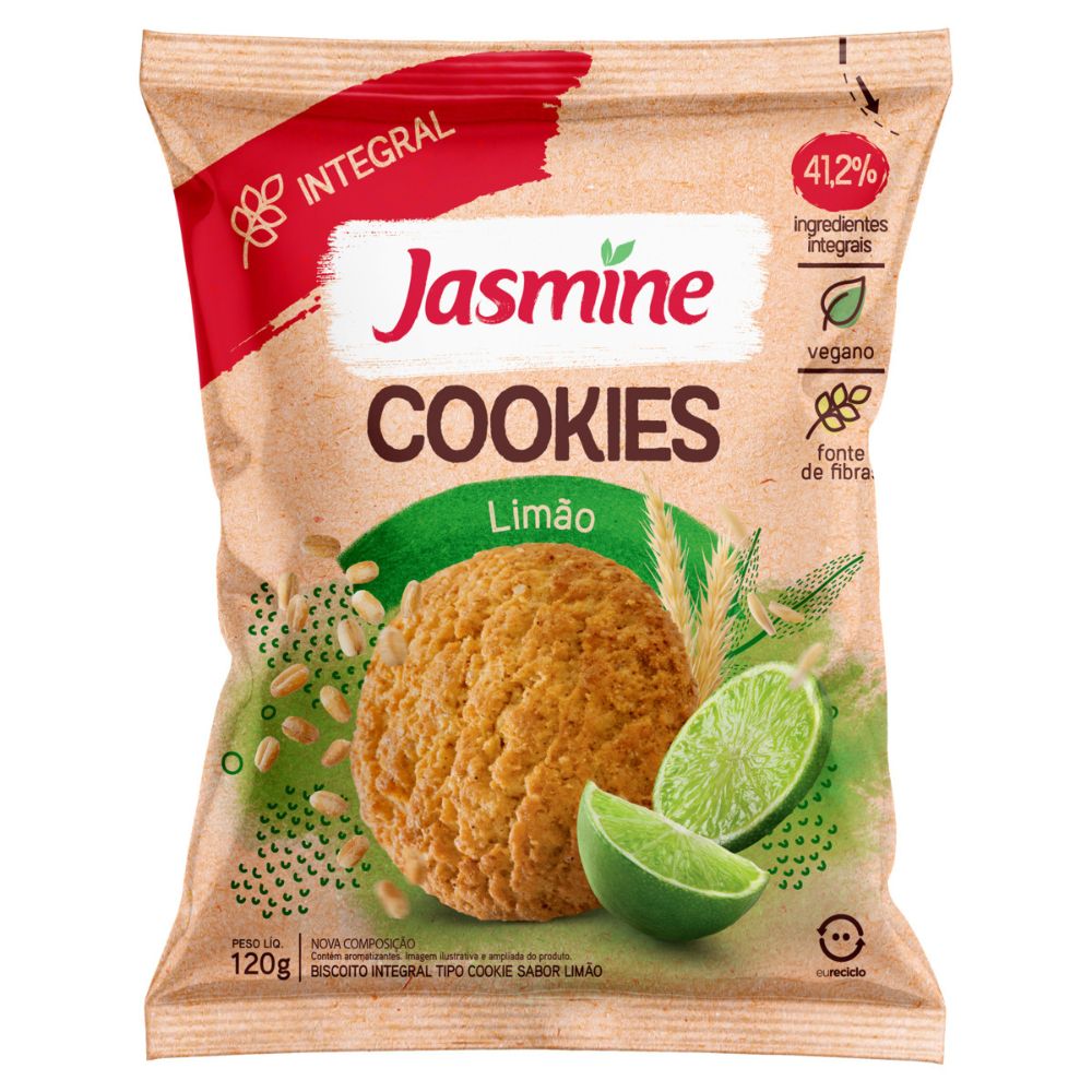 Biscoito Cookie Integral Limão Jasmine Pacote 150g