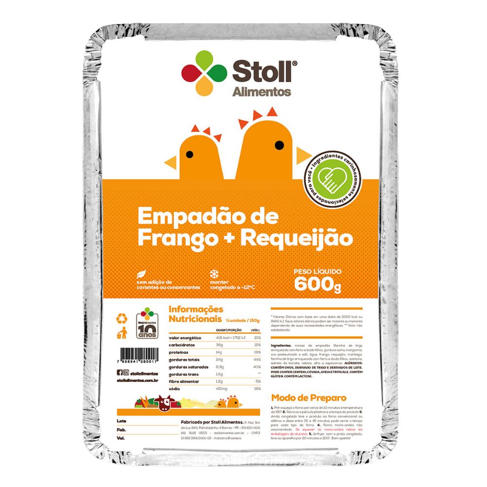 Empadão de Frango com Requeijão Stoll 600g