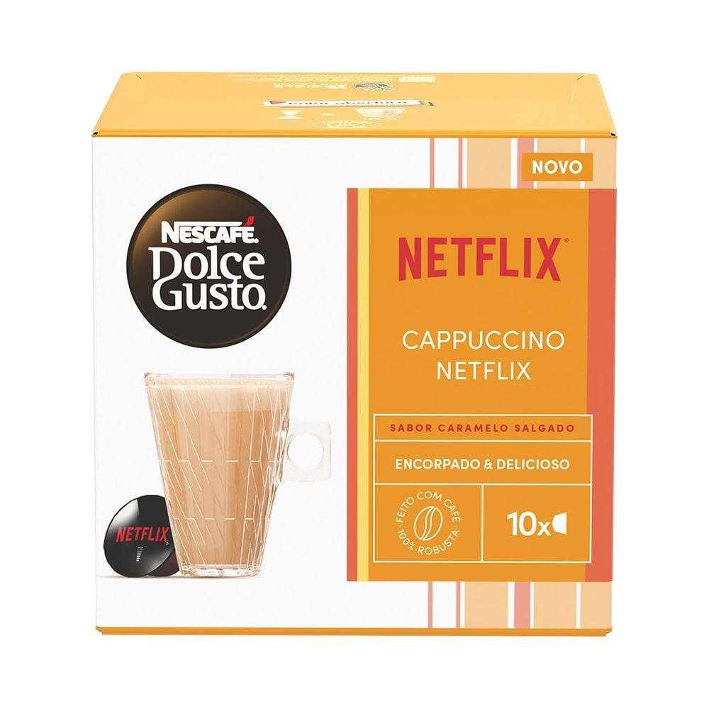 Café em Cápsula Nescafé Dolce Gusto Netflix 2 Cappuccino 10 Cápsulas 170g