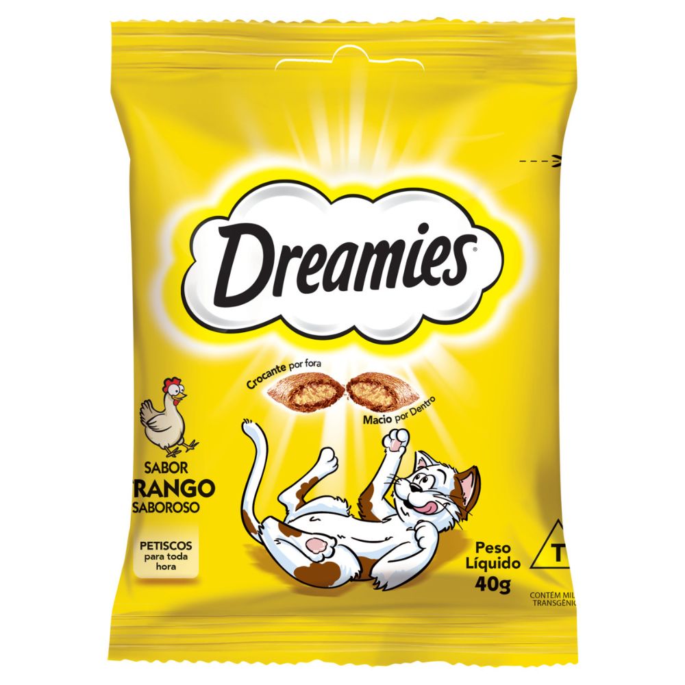 Petiscos Whiskas Dreamies para Gatos Sabor Frango 40g