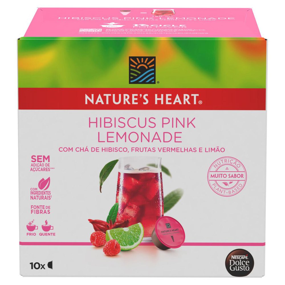 Chá NATURES HEART TEA Hibiscus Pink Lemonade 10 Cápsulas 60g