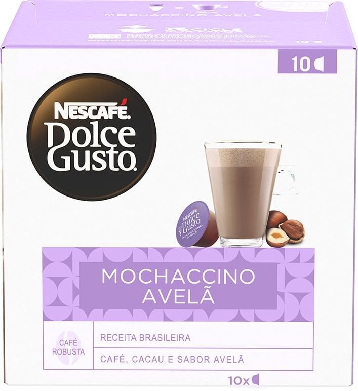 Mochaccino em Cápsula Avelã Nescafé Dolce Gusto Caixa 170g 10 Unidades