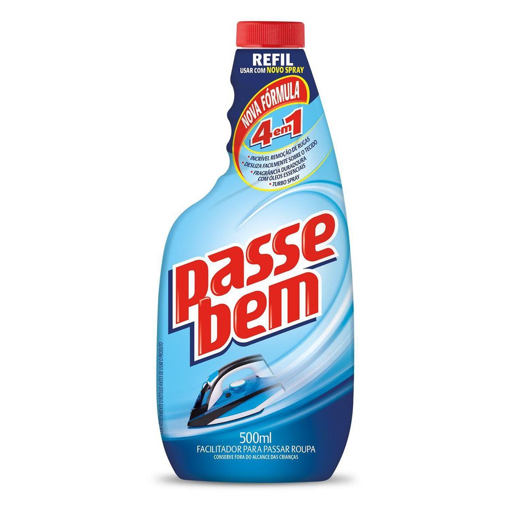 Facilitador de Passar Roupas Passe Bem 4 em 1 Refil 500ml