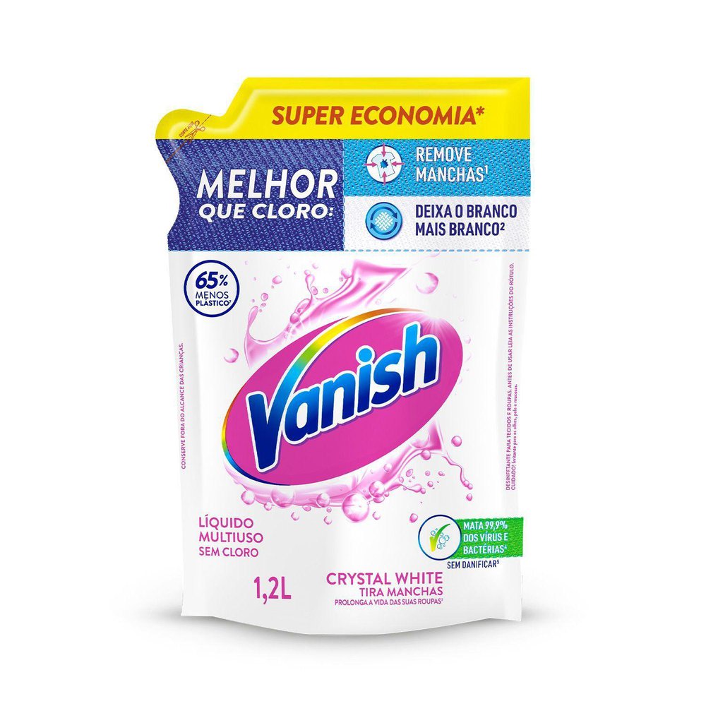 Vanish Crystal White Líquido Sachê 1,2L