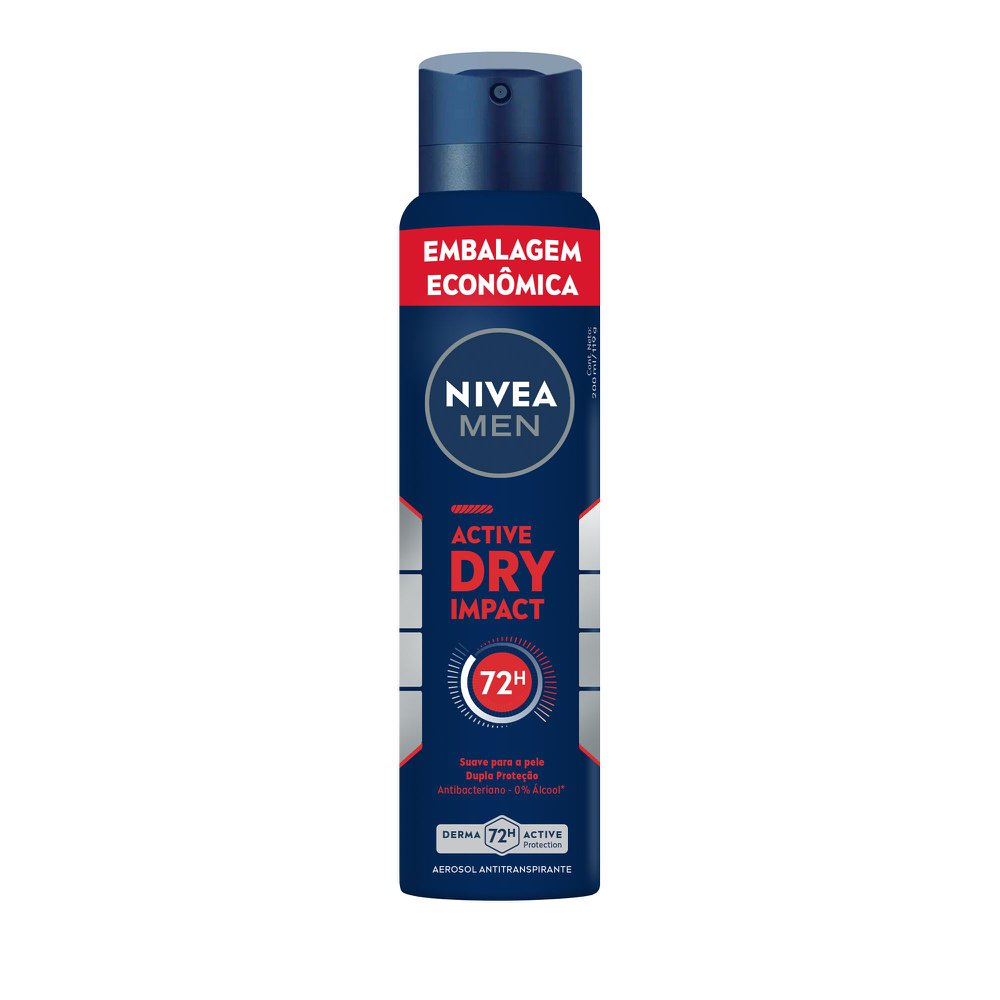 Antitranspirante Aerossol Dry Impact Nivea Men Active 200ml Embalagem Econômica