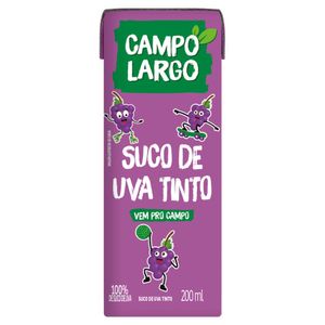 Suco Integral Uva Tinto Campo Largo Caixa 200ml