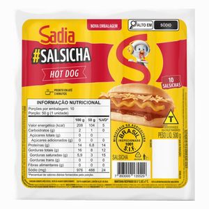 Salsicha Hot-Dog Sadia 500g 10 Unidades