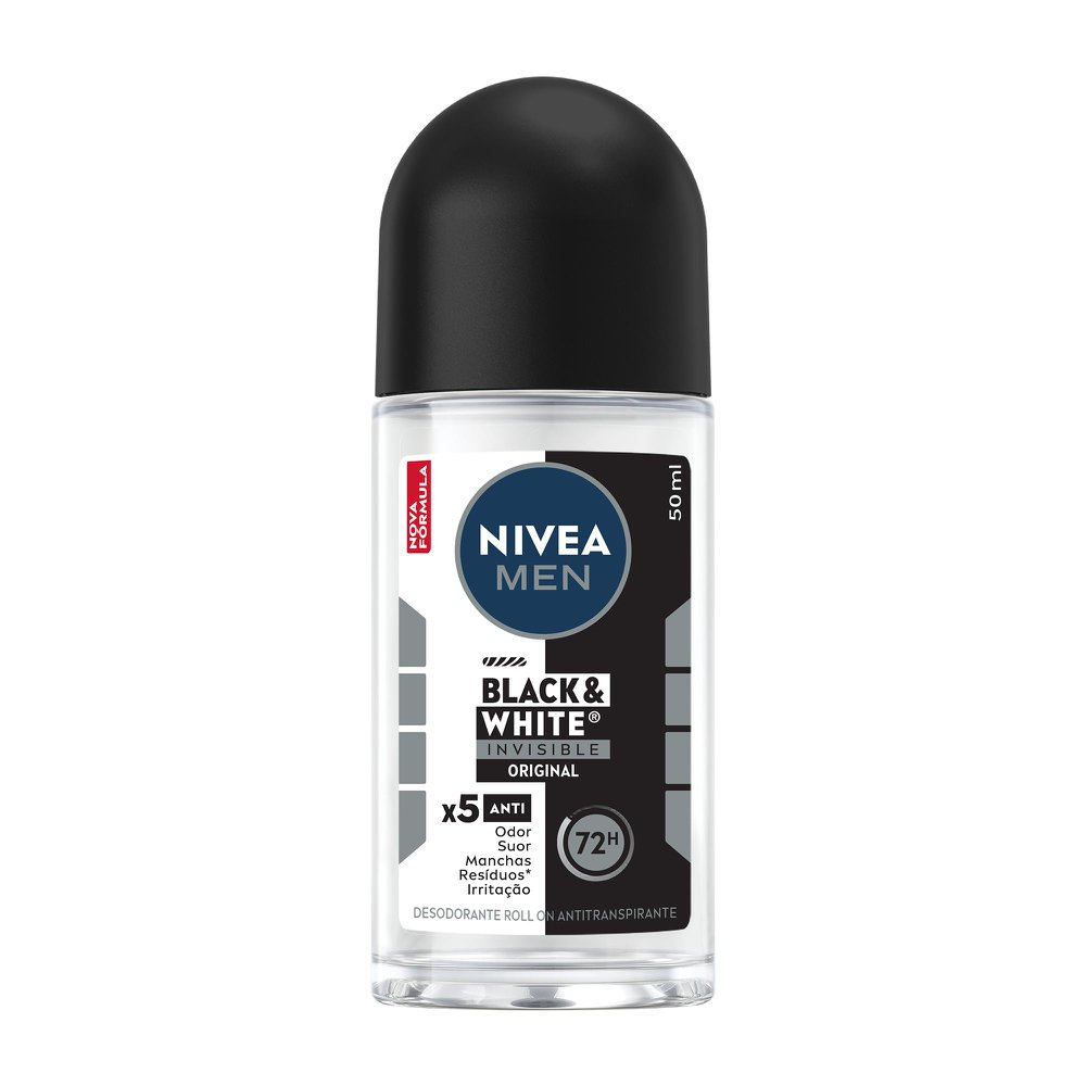 Antitranspirante Roll-On Nivea Men Invisible for Black & White 50ml