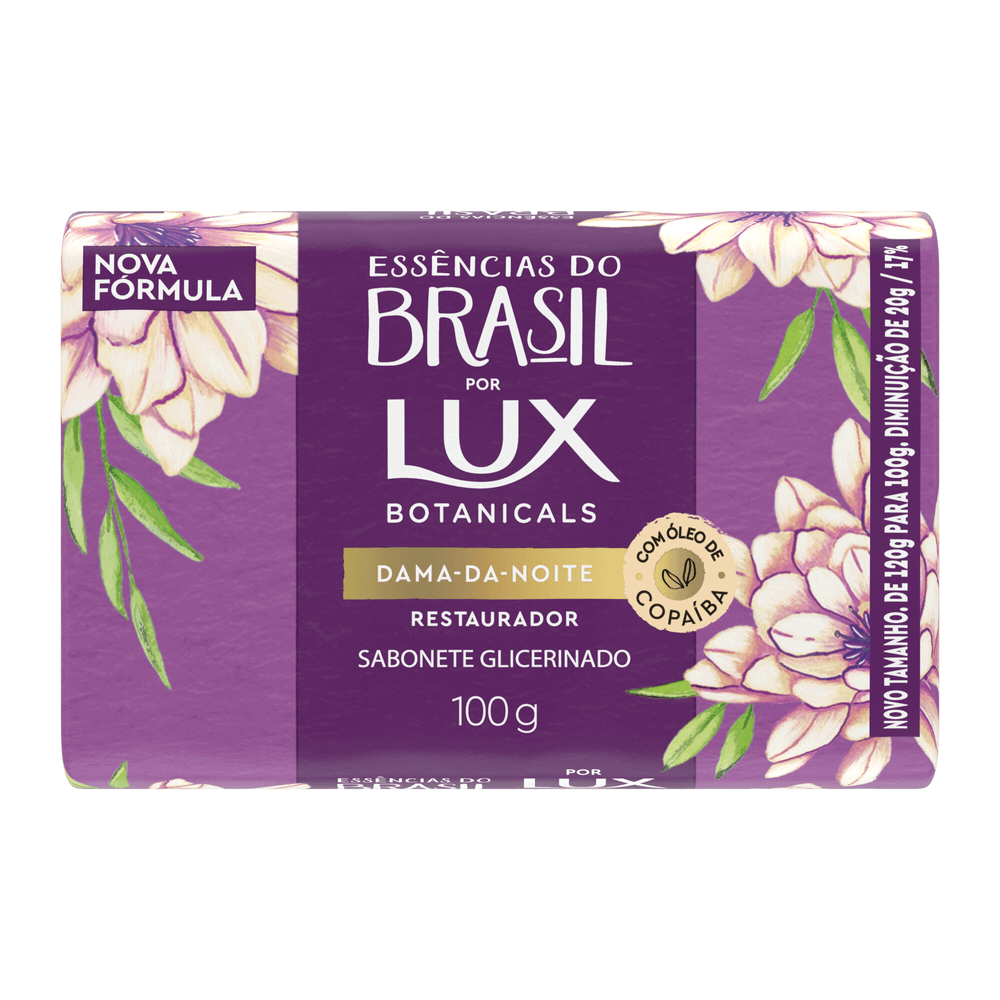 Sabonete Barra Glicerinado Dama-da-Noite Lux Botanicals Essências do Brasil Envoltório 100g