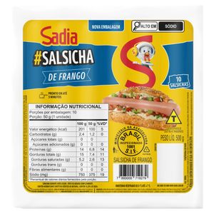 Salsicha de Frango Sadia 500g 10 unidades