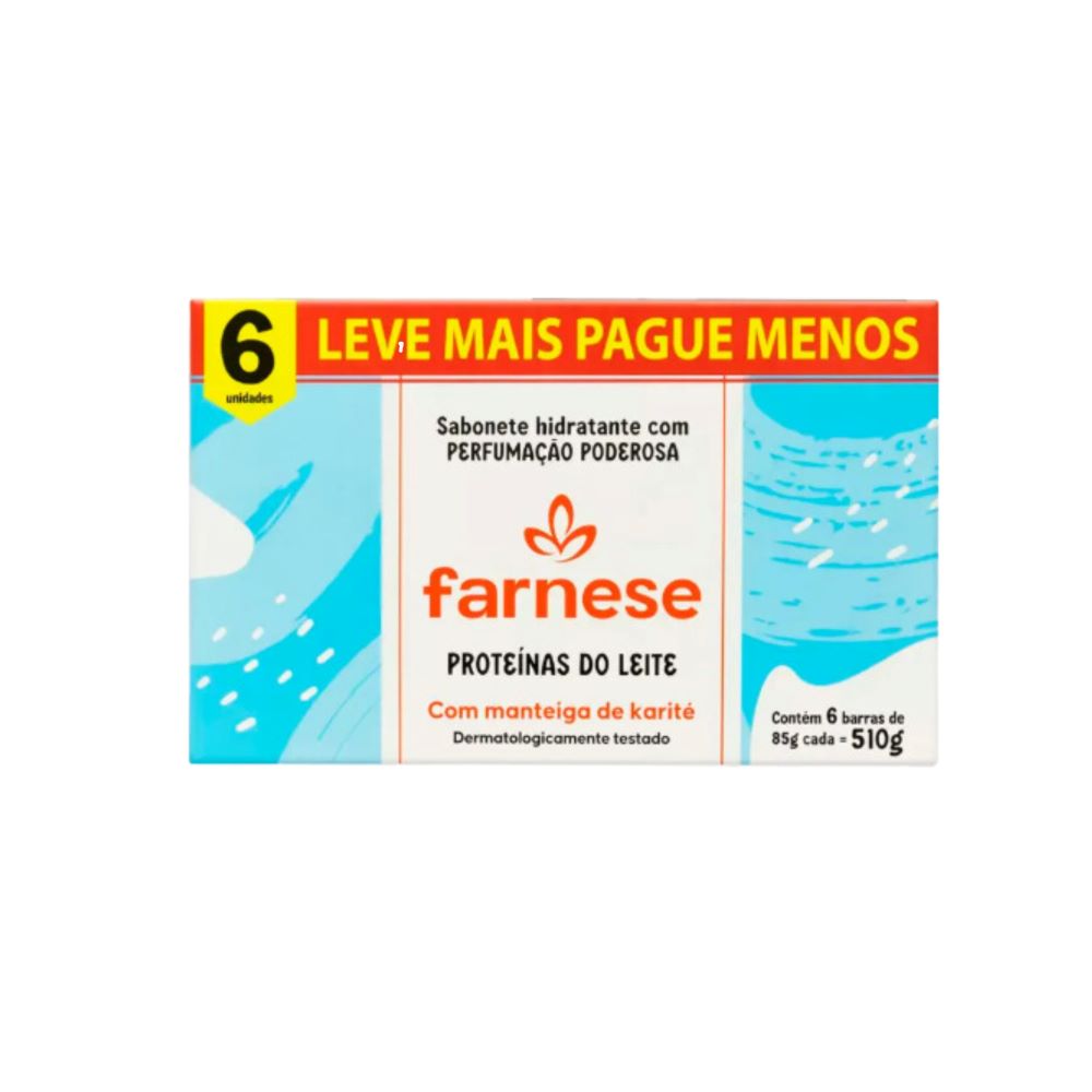 Sabonete Farnese Prot. Leite LEVE + PAAGUE - Com 6 unidades