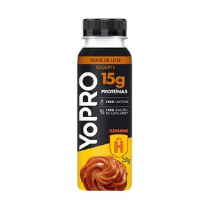 Iogurte Doce de Leite Zero Lactose Yopro Havanna Frasco 250g