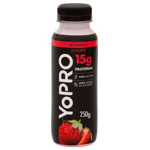 Iogurte Morango Zero Lactose Yopro Frasco 250g