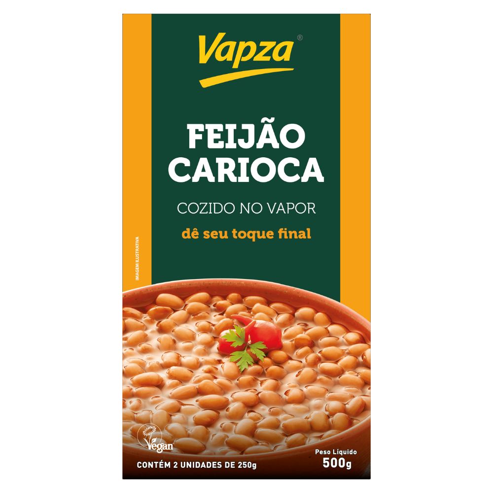 Feijão Carioca Cozido no Vapor Vapza 500g
