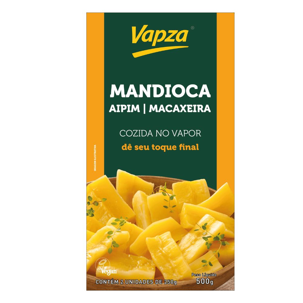 Mandioca Aipim Cozido no Vapor Vapza 500g