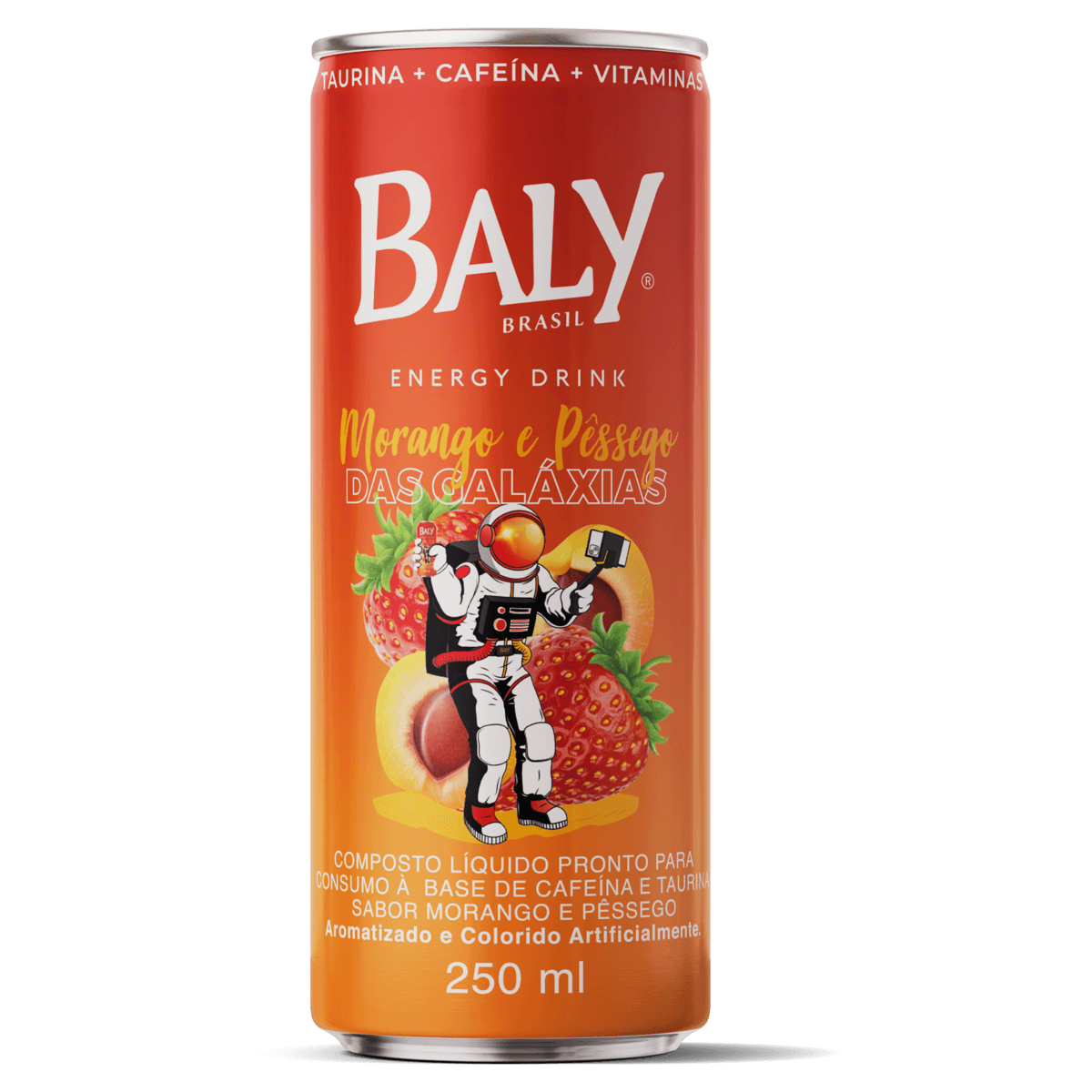 Energético Baly Morango com Pêssego Lata 473ml